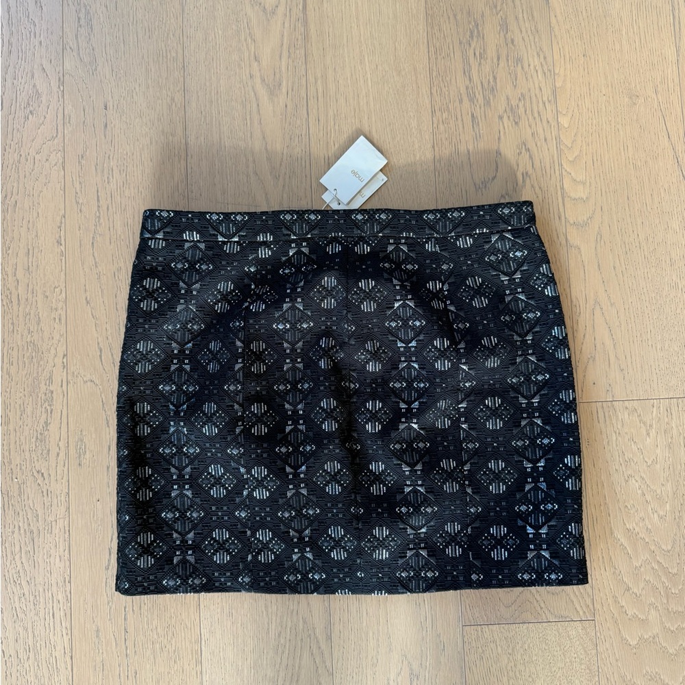 Maje Black Embellished Mini Pencil Skirt